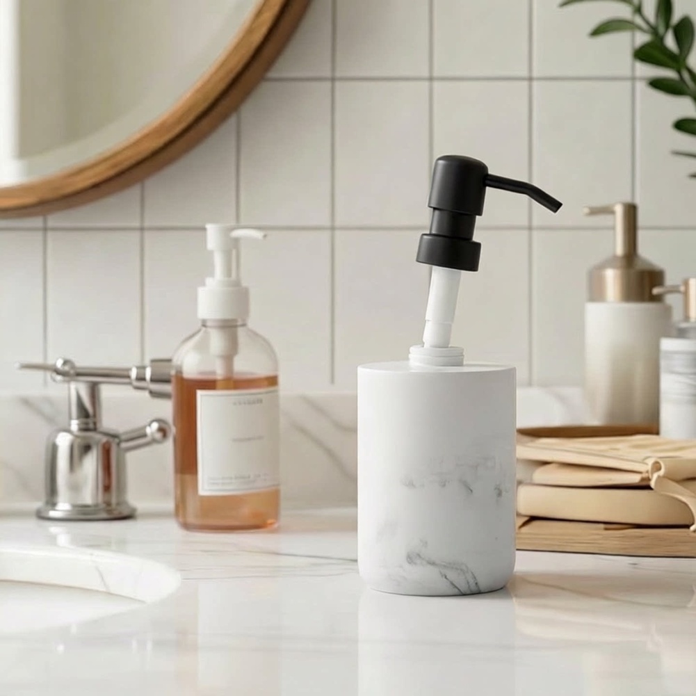 Home Bathroom Pressure Pump - 250ML 대리석 무늬 레진 비누 디스펜서
