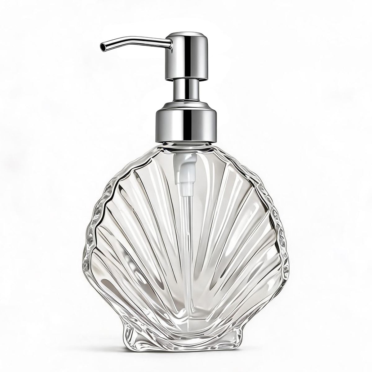 Glass Soap Dish - 스테인레스 스틸 펌프가 있는 장식용 조개껍질