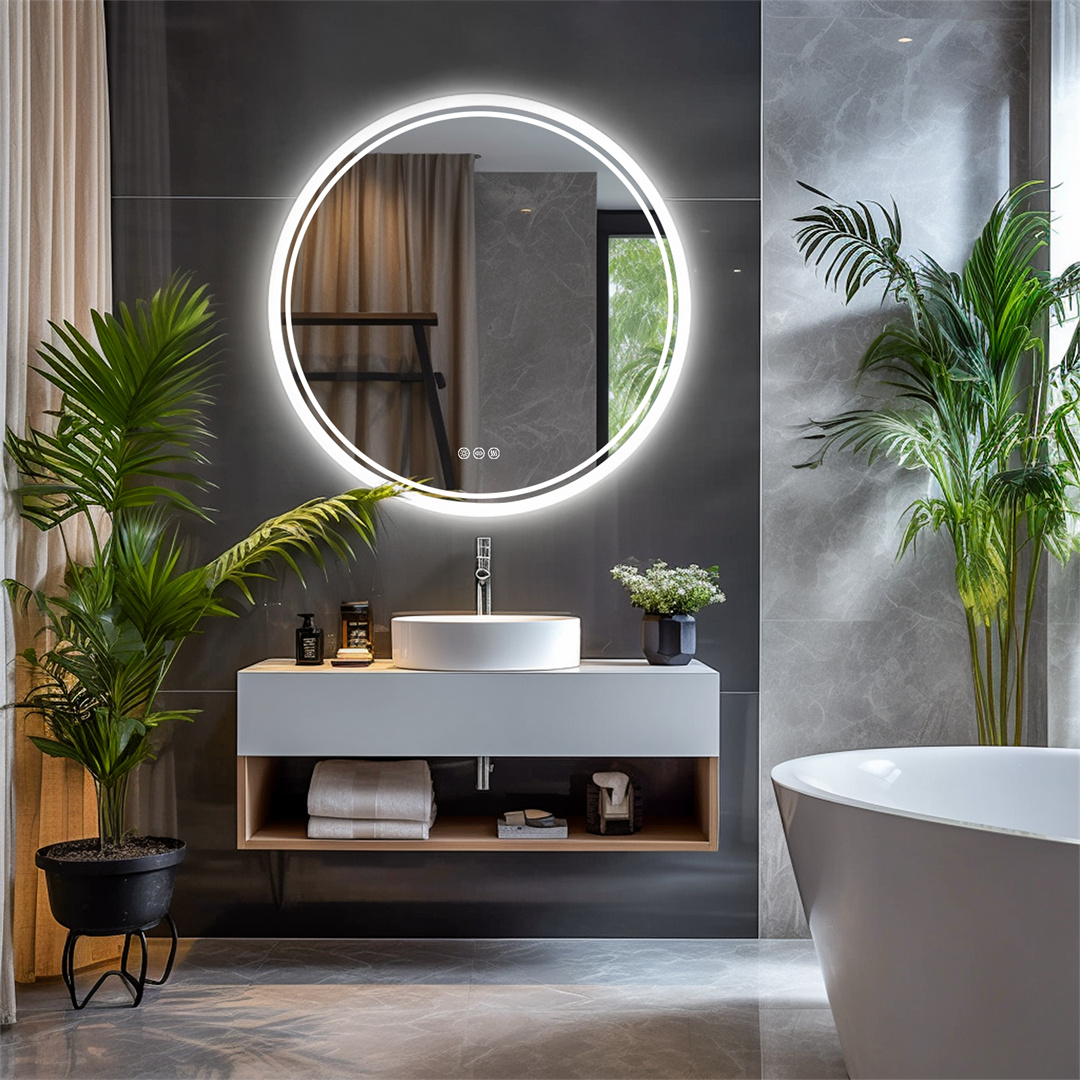 Zara Home Bathroom - 루보디 80cm 원형 욕실 거울, 지능형