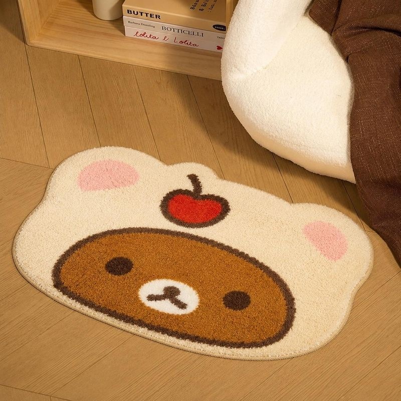 릴라쿠마 두꺼운 흡수성 플러시 바닥 매트 만화 곰 논슬 - Home Bathroom Carpet 리뷰 및 가격