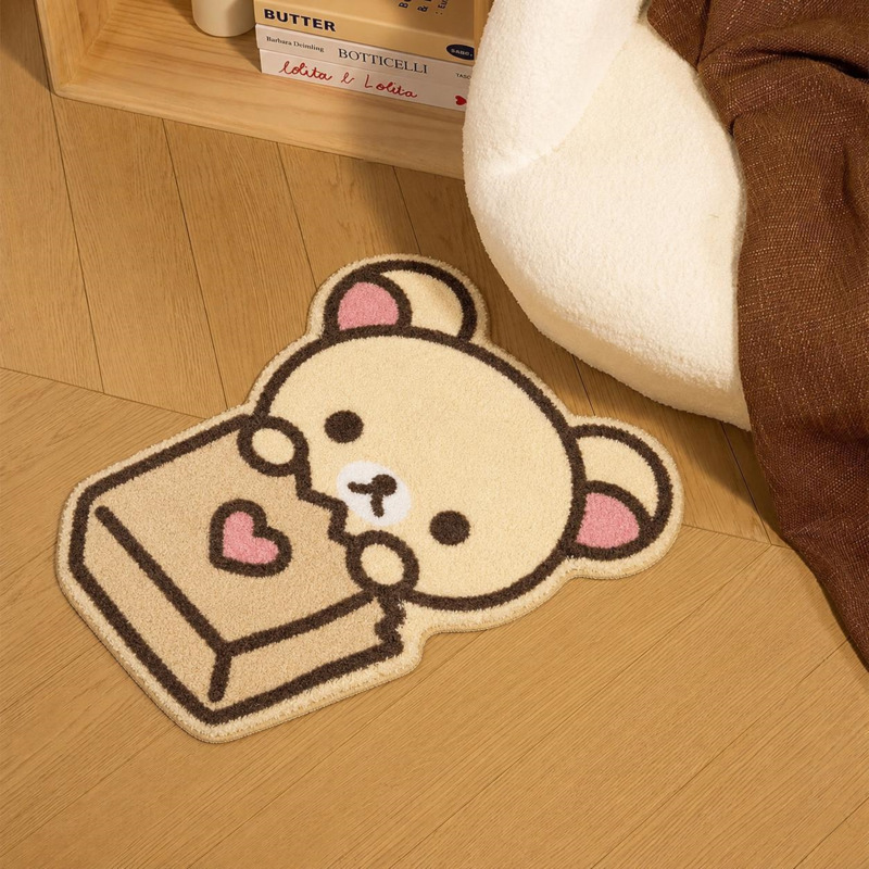 릴라쿠마 두꺼운 흡수성 플러시 바닥 매트 만화 곰 논슬 - Home Bathroom Carpet 리뷰 및 가격