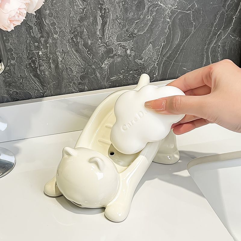 귀여운 고양이 모양 배수 비누 홀더 용기, 부드러운 플 - Glass Soap Dish 리뷰 및 가격