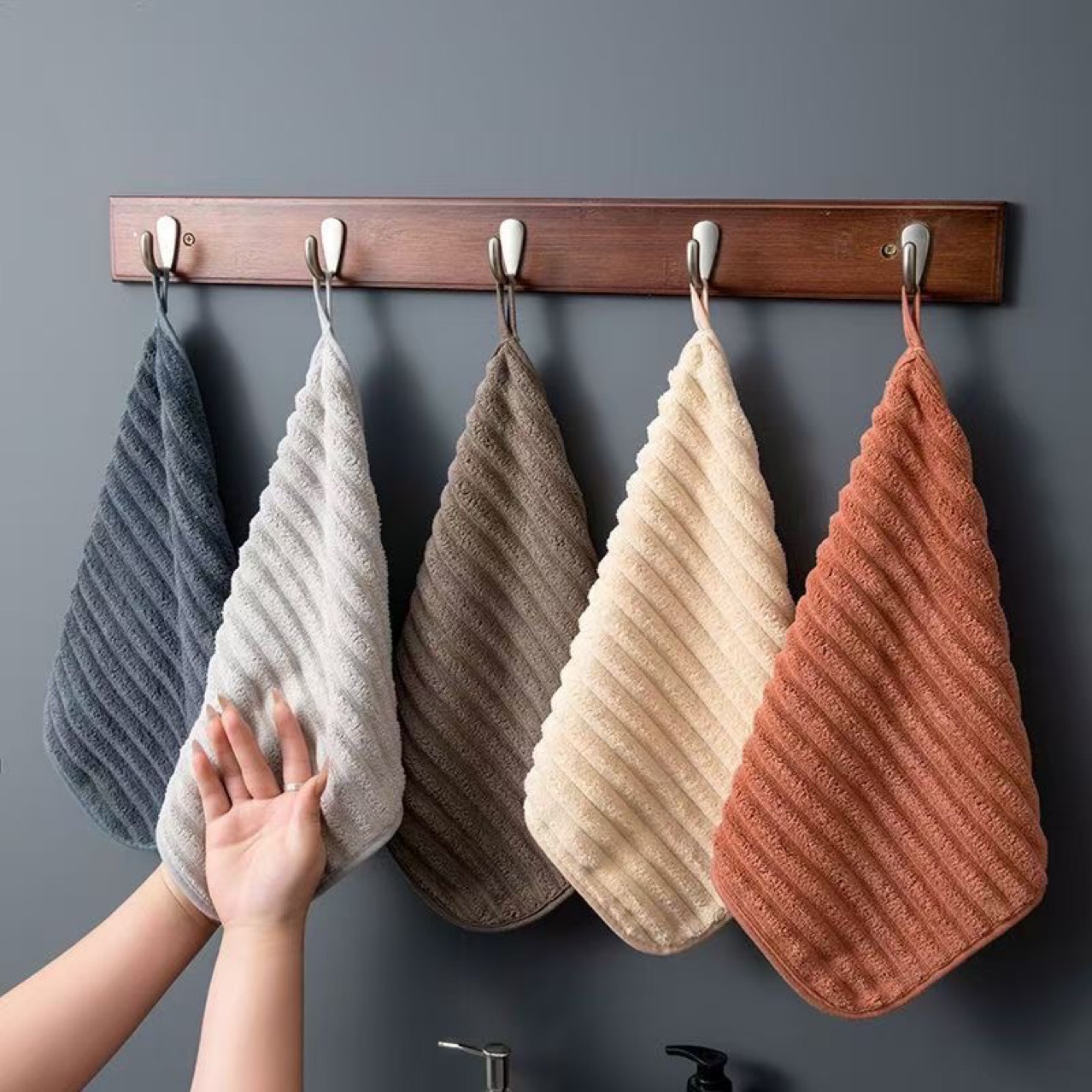 5 Pcs 줄무늬 작은 수건 마이크로 화이버 페이스 타 - Zara Home Bathroom 리뷰 및 가격