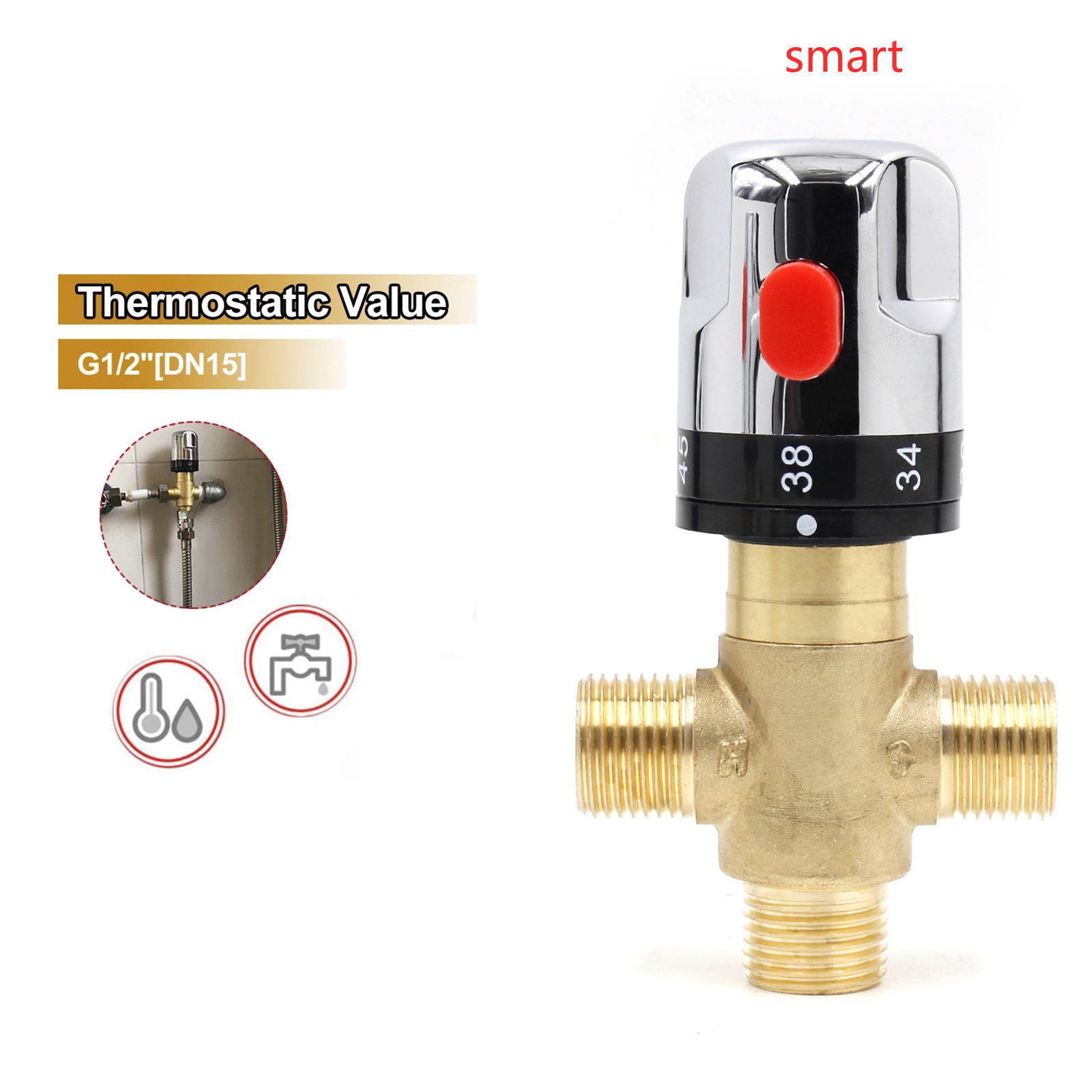 온도 조절 G1/2 배관 부품 욕실 수도꼭지 믹서 주방 - Home Bathroom Plumbing 리뷰 및 가격